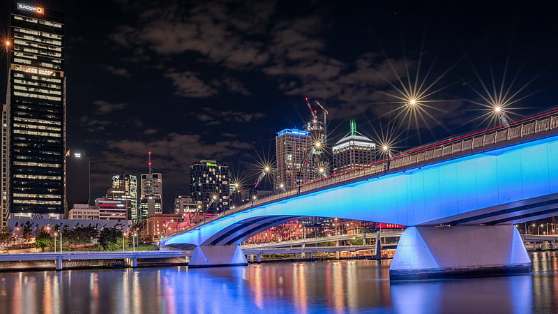 River Victoria Bridge Brisbane City, HD wallpaper