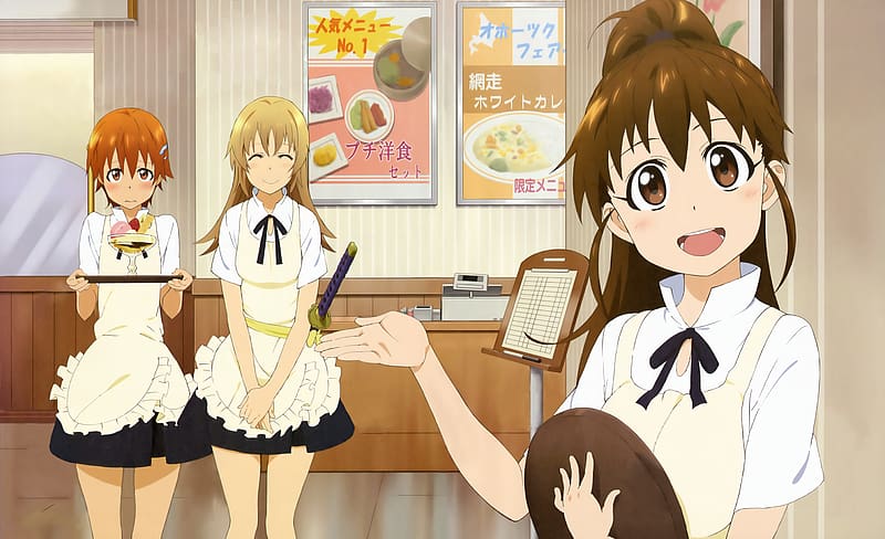 Anime, Working!!, Mahiru Inami, Popura Taneshima, Yachiyo Todoroki, HD wallpaper
