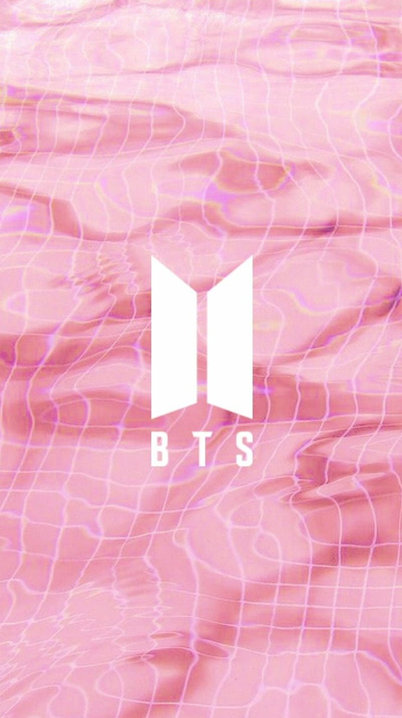 Bts logo pink, HD phone wallpaper