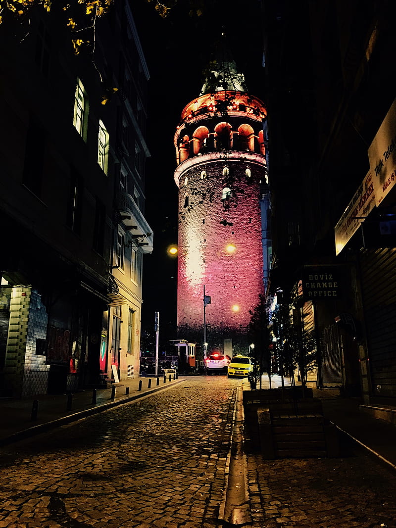 Galata Tower, beyoglu, dark, galata kulesi, galatakulesi, istanbul, knight, turkey, HD phone wallpaper