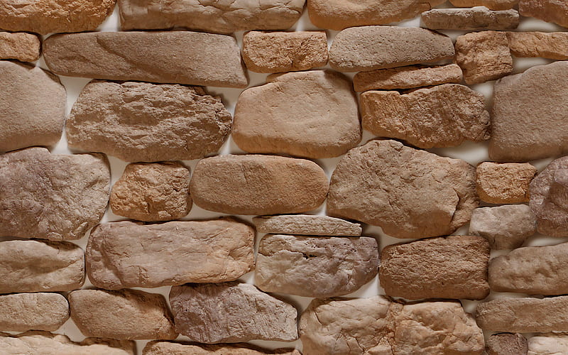 brown decorative stones, macro, brown brickwall, decorative stone texture, brown bricks, bricks textures, decorative stones, brown brick wall, bricks, wall, HD wallpaper