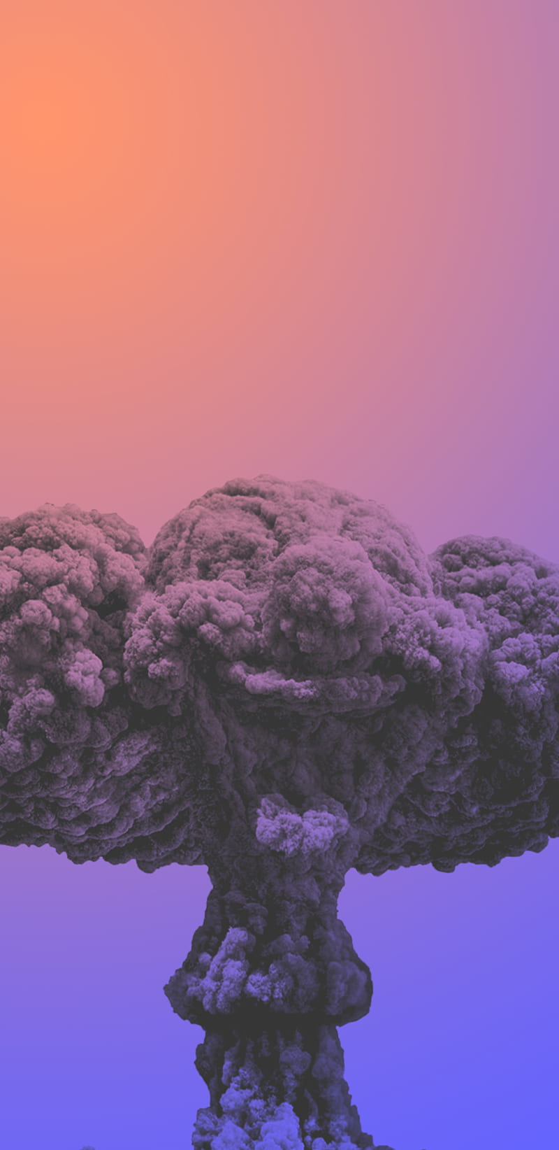 Mushroom Clown Cloud, explosion, nuclear, purple, red, sky, view, HD phone wallpaper