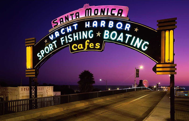 Santa Monica Pier, los angeles, california, santa monica, boardwalk, HD wallpaper