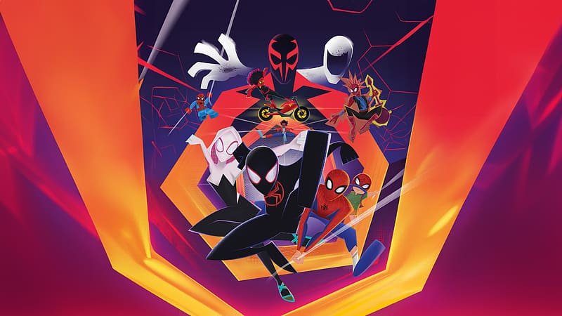 Spider Man Beyond The Spider Verse, spiderman, gwen-stacy, spiderman-2099, superheroes, artwork, artist, digital-art, behance, HD wallpaper