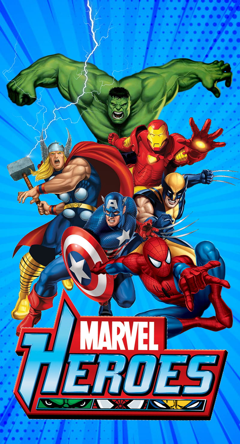 Marvel Heroes , avengers, captain america, iron man, marvel, spider-man, superhero, superheroes, thor, wolverine, HD phone wallpaper