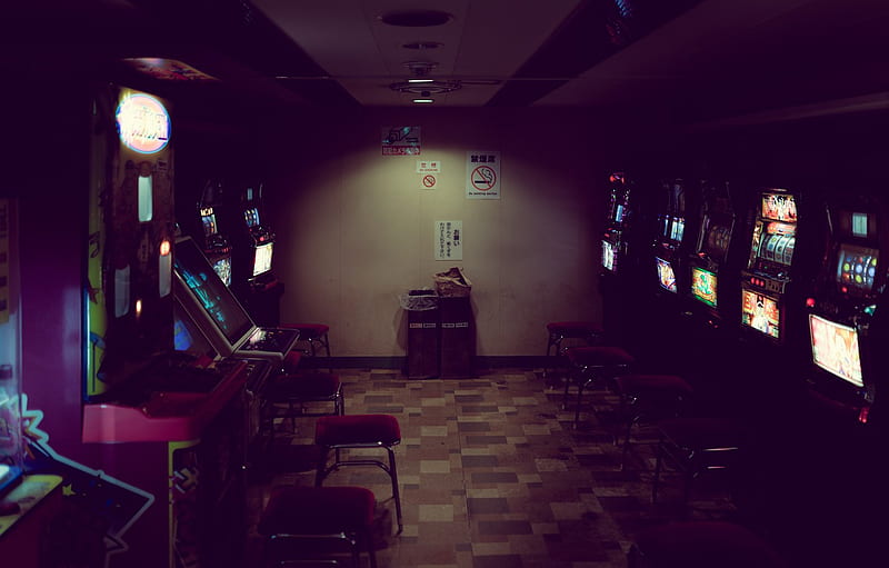 light, game, garbage, neon, room, chair, arcade for , section интерьеÑ, HD wallpaper