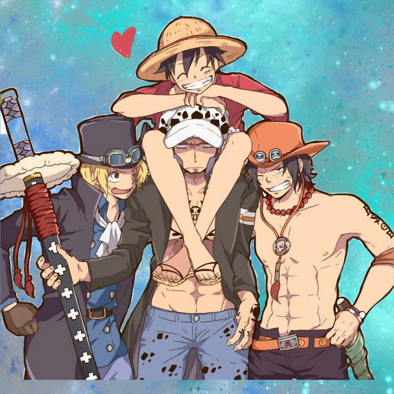 Ace Sabo Luffy Law, anime, one piece, HD phone wallpaper