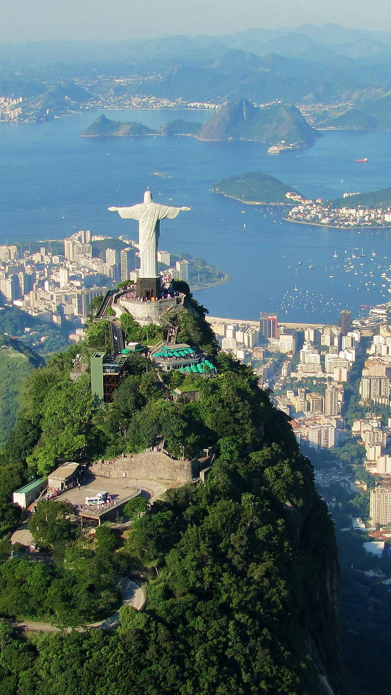 Rio de Janeiro, brazil, mount corcovado, south american, statue, HD phone wallpaper
