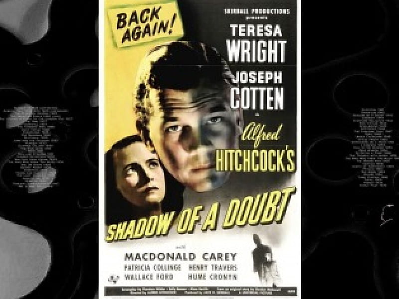 Shadow Of A Doubt02, alfred hitchcock, posters, Shadow Of A Doubt, classic movies, HD wallpaper
