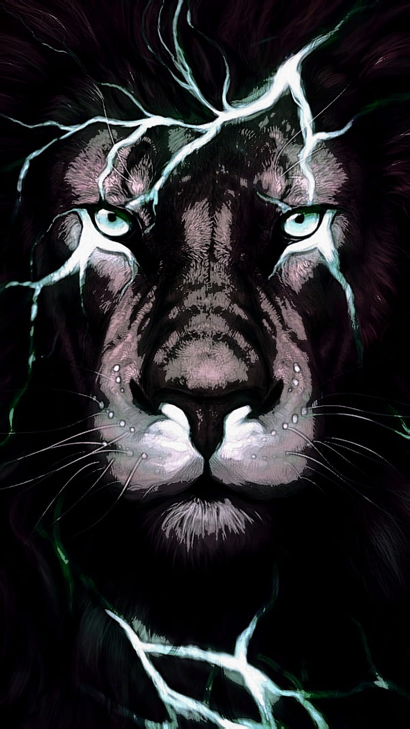 Lion, black, scars, HD phone wallpaper