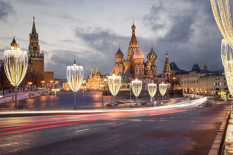 Cathedrals, Saint Basil's Cathedral, Moscow , Time-Lapse, HD wallpaper