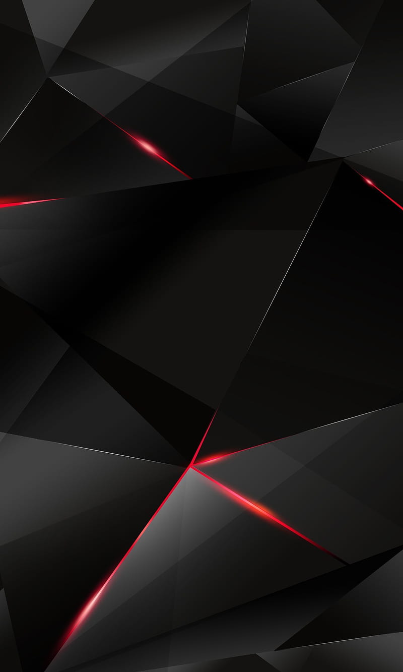 Black Abstract, 3d, abstract, dark, light, red, HD phone wallpaper