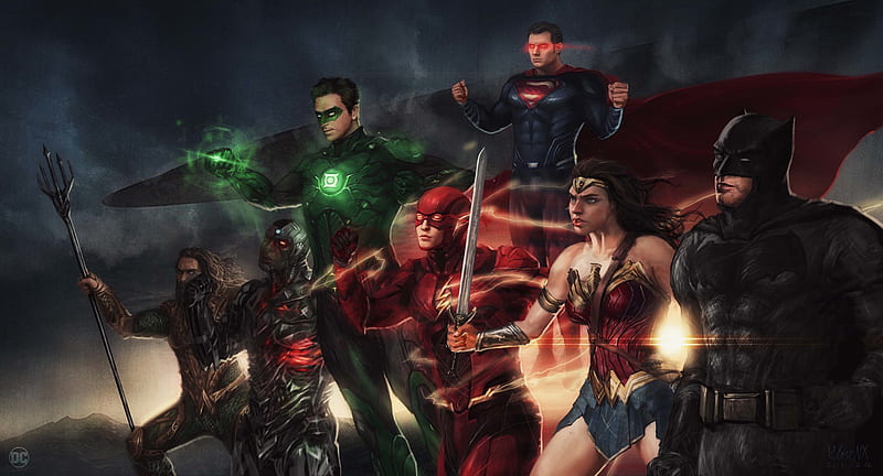 Justice League New Art, justice-league, superheroes, digital-art, artwork, artstation, HD wallpaper