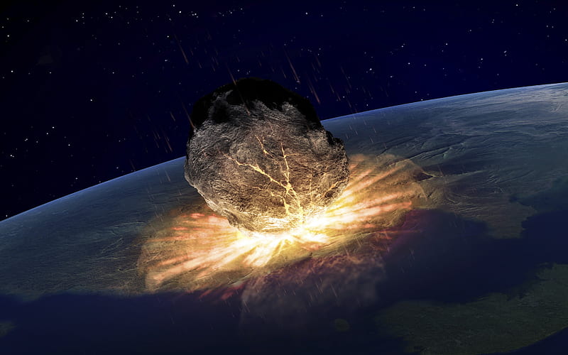 huge meteorite, apocalypse, end of the world concepts, explosion, destruction of the Earth, HD wallpaper