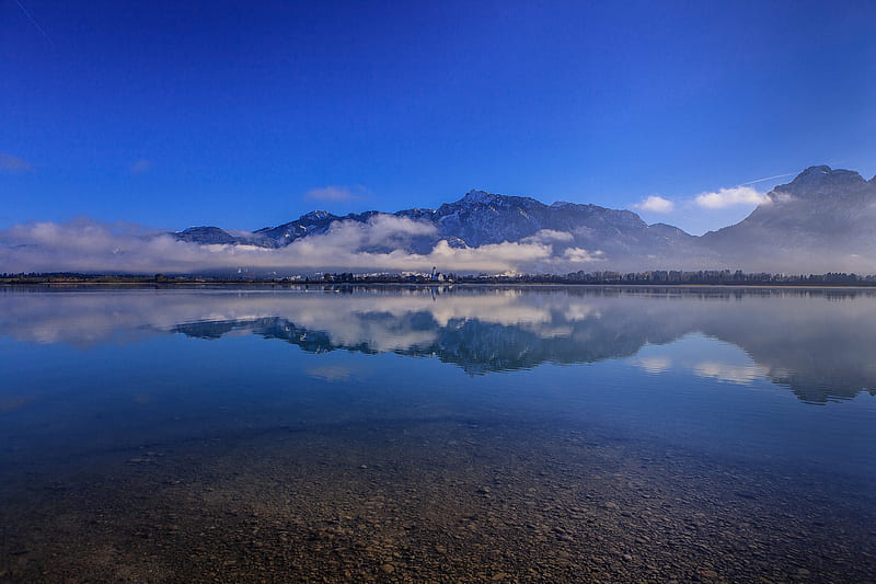 Lakes, Lake, Alps, Bavaria, Germany, Mountain, Reflection, HD wallpaper