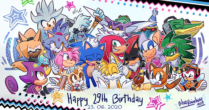 Comics, Sonic the Hedgehog (IDW), Amy Rose, Big the Cat, Blaze the Cat, Chao (Sonic), Charmy Bee, Cheese the Chao, Cream the Rabbit, E-123 Omega, Espio the Chameleon, Froggy (Sonic the Hedgehog), Jet the Hawk, Knuckles the Echidna, Marine the Raccoon, Miles 