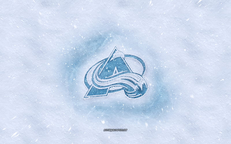 Colorado Avalanche logo, American hockey club, winter concepts, NHL, Colorado Avalanche ice logo, snow texture, Denver, Colorado, USA, snow background, Colorado Avalanche, hockey, HD wallpaper