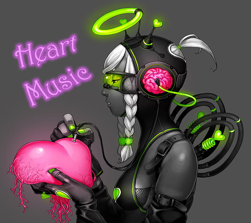 Heart Music Wave, heart, meh, music, nomnomnom, HD wallpaper