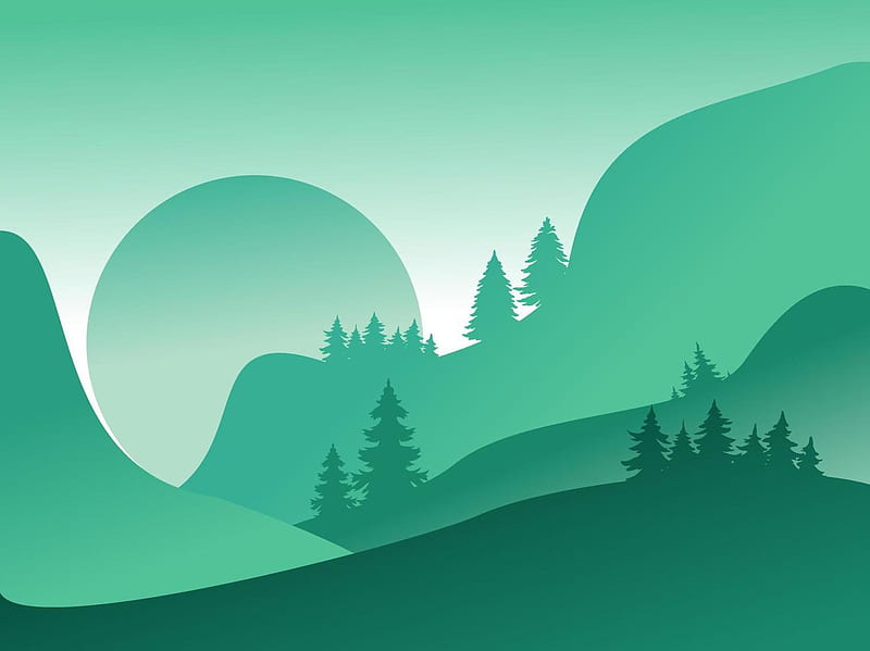 Vector illustration. of mountain landscapes in a flat style. Natural .  Organic minimalis. Sunrise, HD wallpaper | Peakpx