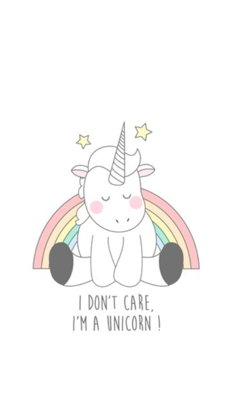 Unicorn Cute I Dont Care Idc Unicorns Hd Phone Wallpaper Peakpx