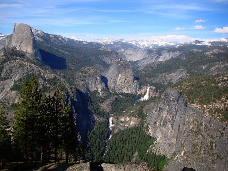 Vernal & Nevada Falls - Yosemite National Park, USA, Waterfalls, California, Vernal and Nevada Falls, Yosemite National Park, HD wallpaper