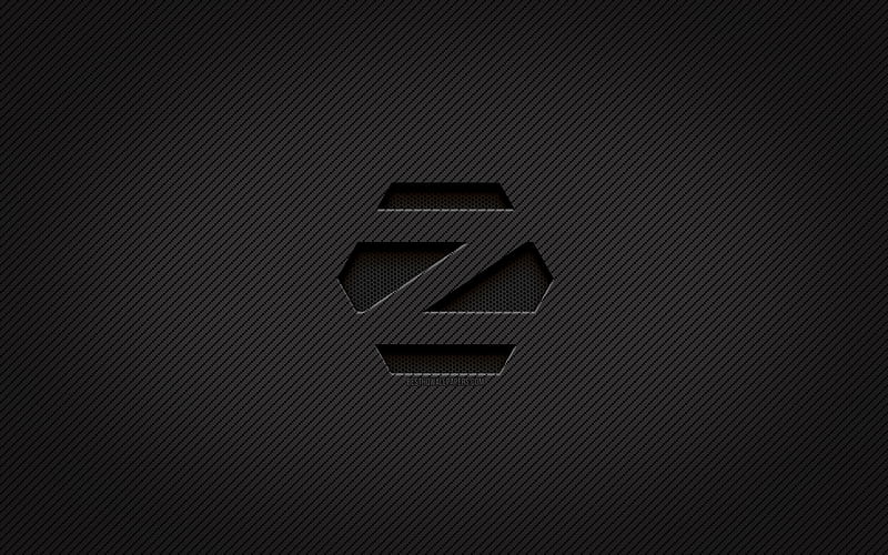 Zorin OS carbon logo, , grunge art, carbon background, creative, Zorin OS black logo, Linux, Zorin OS logo, Zorin OS, HD wallpaper