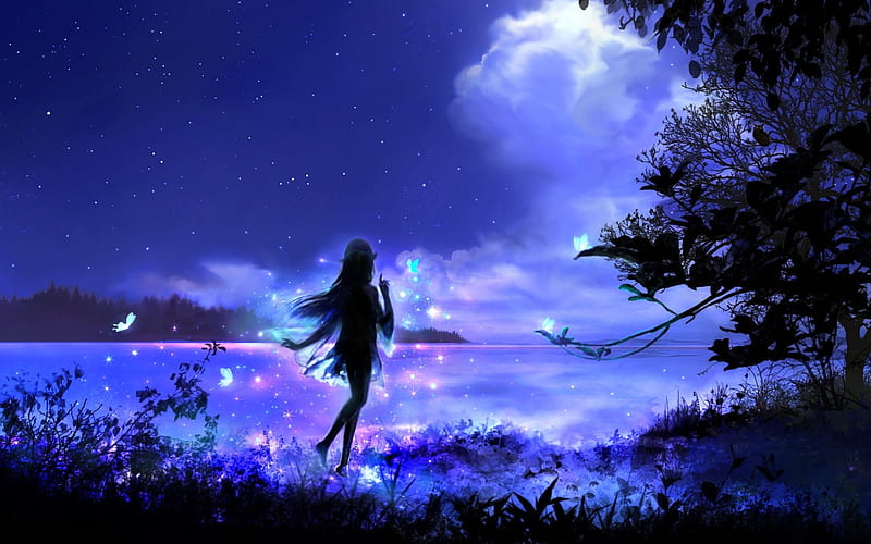 Magical midnight, luminos, elf, manga, black, midnight, 00, silhouette ...