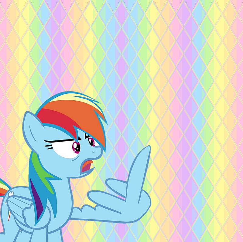 Mad Dash, f you, funny, humor, middle finger, my little pony, rainbow dash, upset, you, HD wallpaper