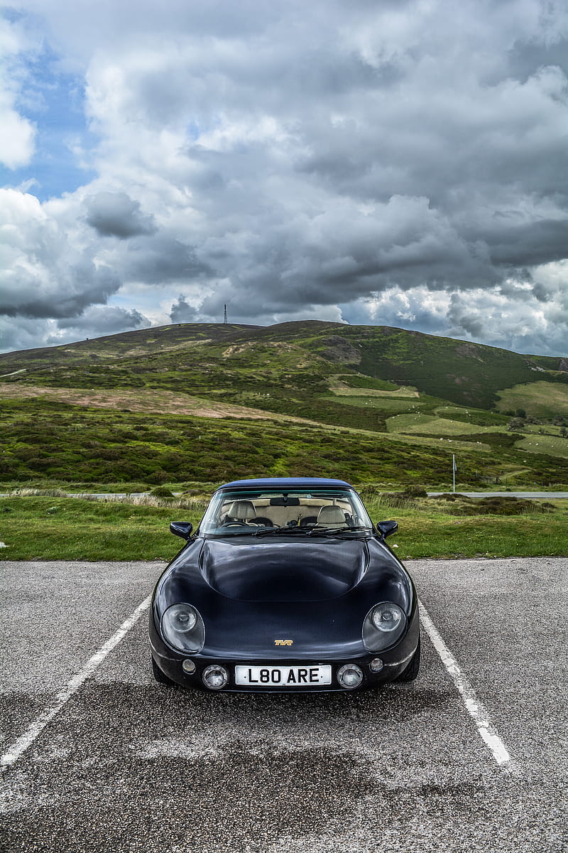 tvr griffith, car, black, sports car, nature, HD phone wallpaper