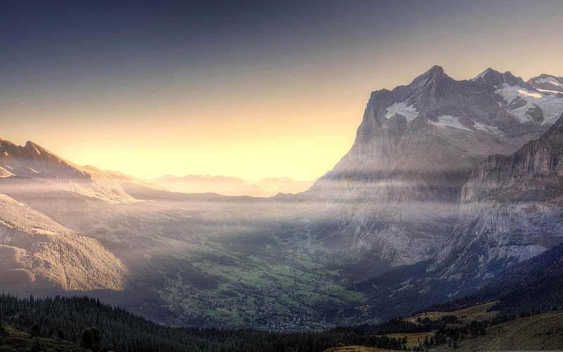 mountain valley view-Beautiful mountain scenery, HD wallpaper