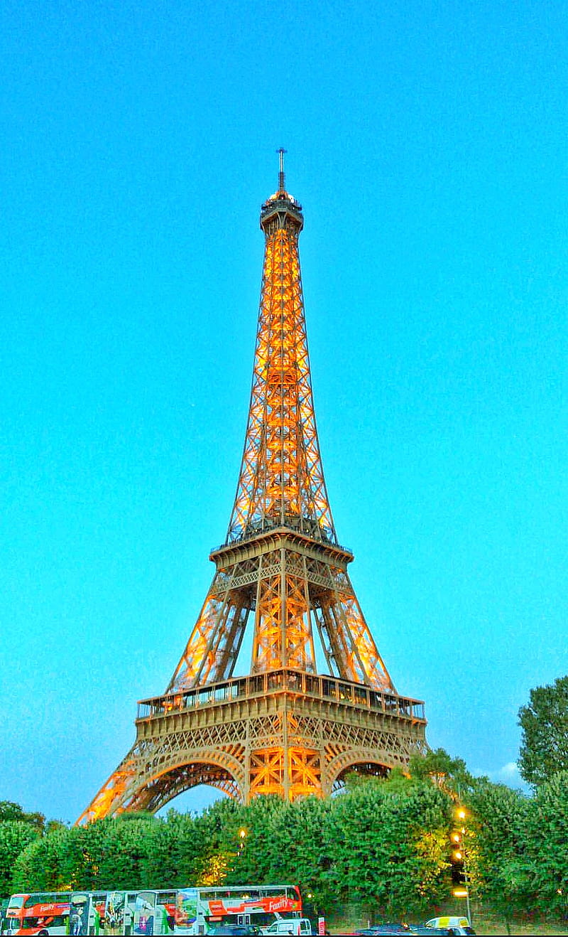 Paris, tower, tour, night, eiffel tower, nature, bulding, HD phone wallpaper