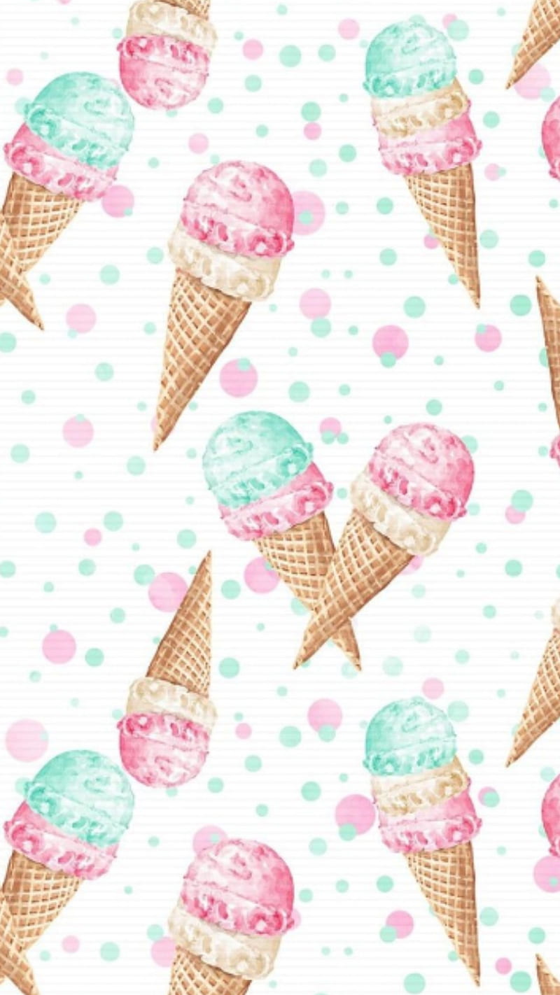 Ice cream , cute, ice cream, icecream, pattern, patterns, summer, summer time, HD phone wallpaper