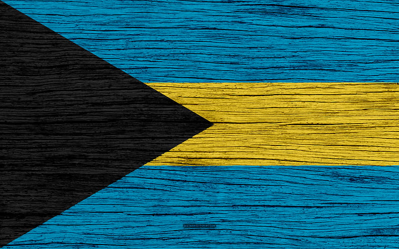 Flag of Bahamas North America, wooden texture, Bahamian flag, national symbols, Bahamas flag, art, Bahamas, HD wallpaper