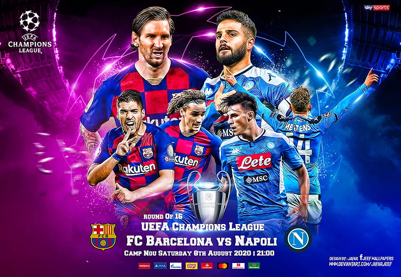 FC BARCELONA NAPOLI CHAMPIONS LEAGUE, poster, napoli, champions