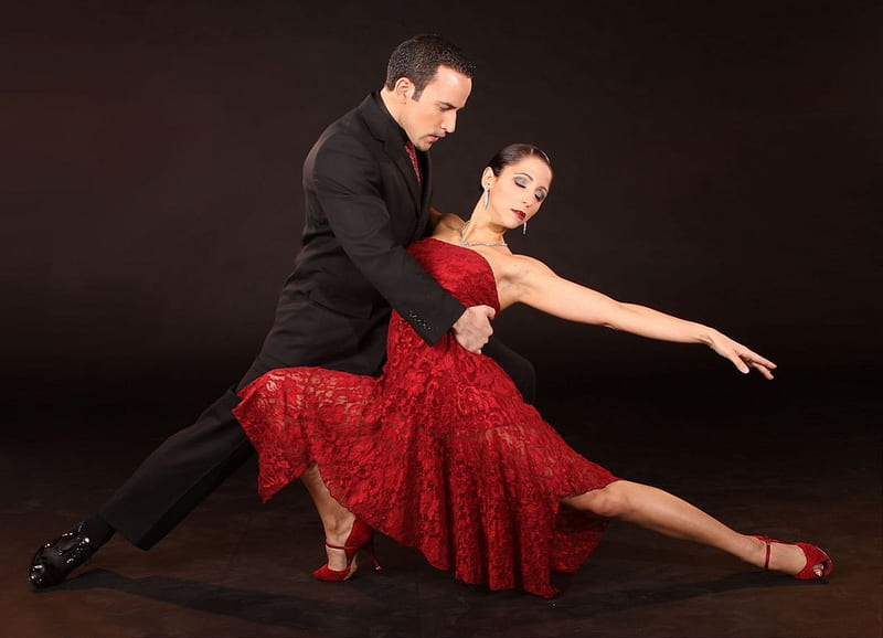 Impresión ejemplo suspensión Tango, rojo, vestido, disfraz, negro, hombre, mujer, amor, pasión, baile,  pareja, Fondo de pantalla HD | Peakpx