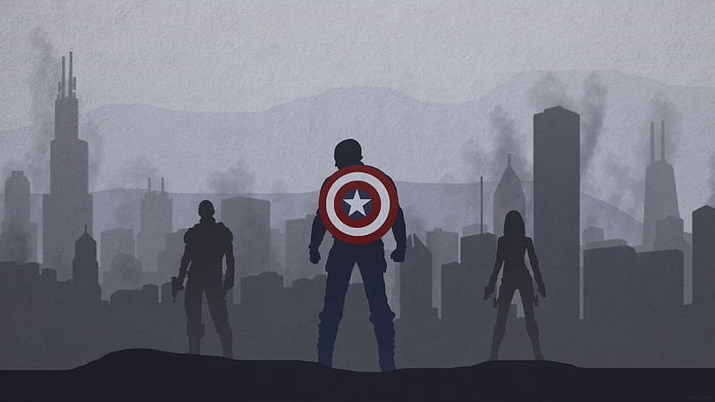 Captain America And His Team, captain-america, superheroes, artwork, HD wallpaper