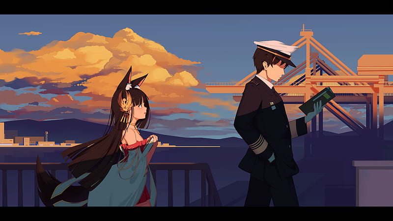 Anime, Azur Lane, Commander (Azur Lane), Nagato (Azur Lane), HD wallpaper