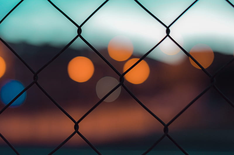 fence, macro, blur, bokeh, circles, HD wallpaper