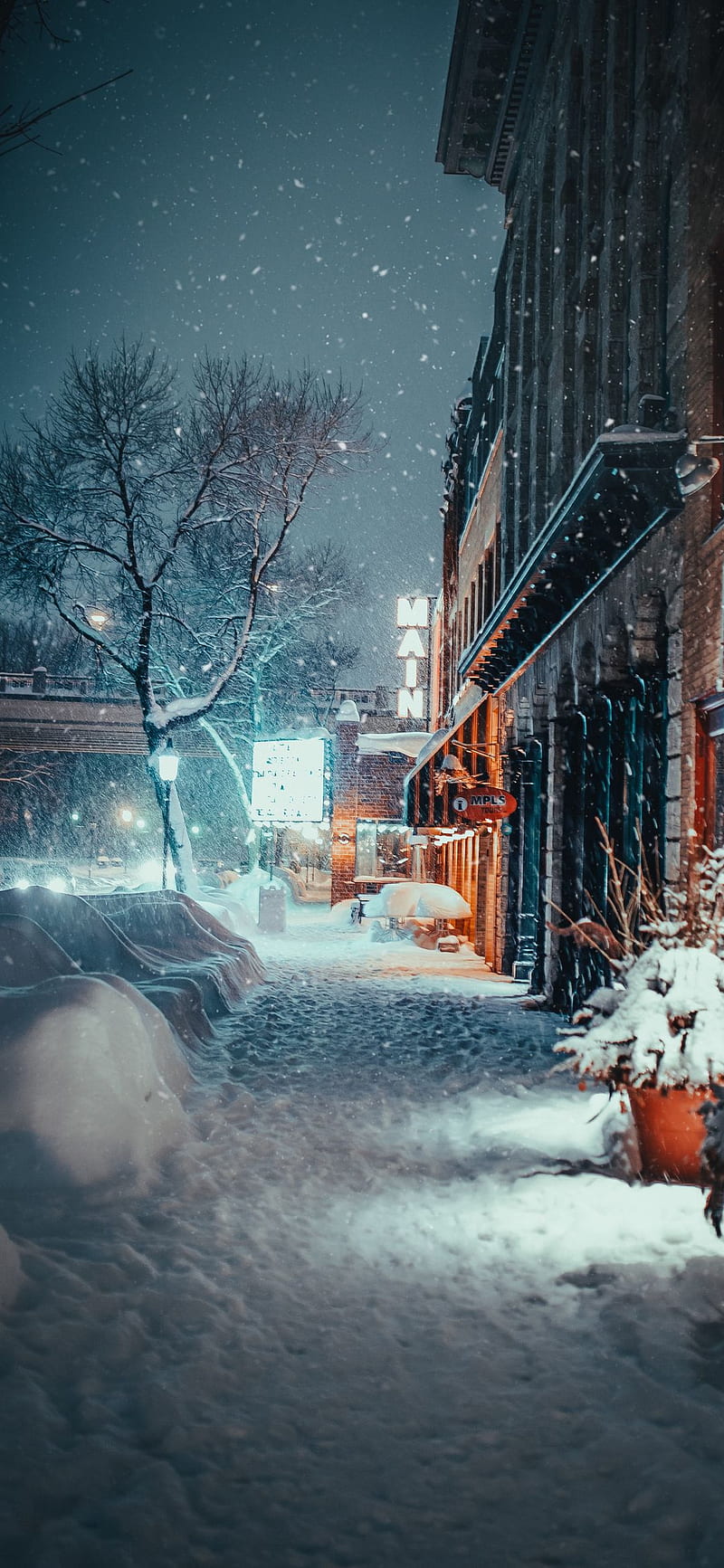 Iarna, abstract, frumos, ninsoare, oras, zapada, HD phone wallpaper