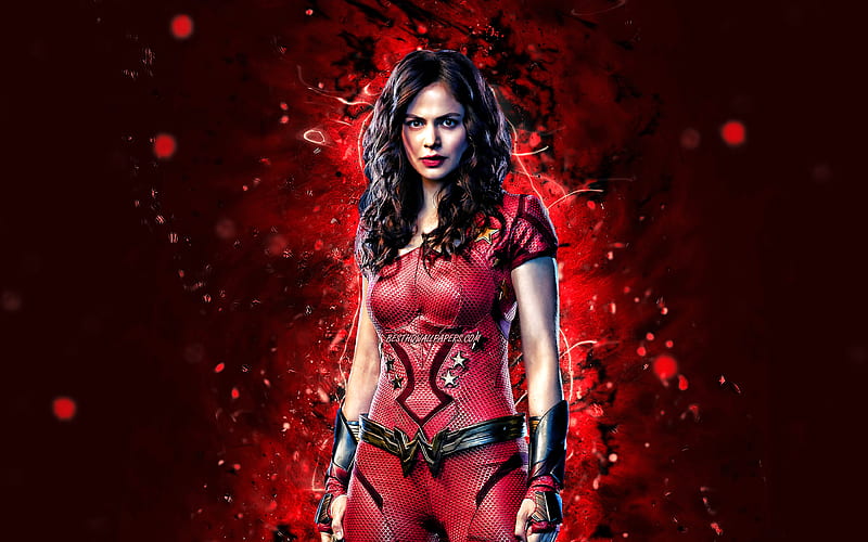 Donna Troy, red neon lights, superheroes, DC Comics, Conor Leslie, Wonder Girl, Donna Troy, HD wallpaper
