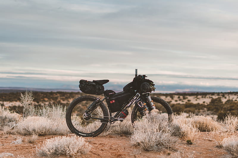 bicycle, desert, wheels, HD wallpaper