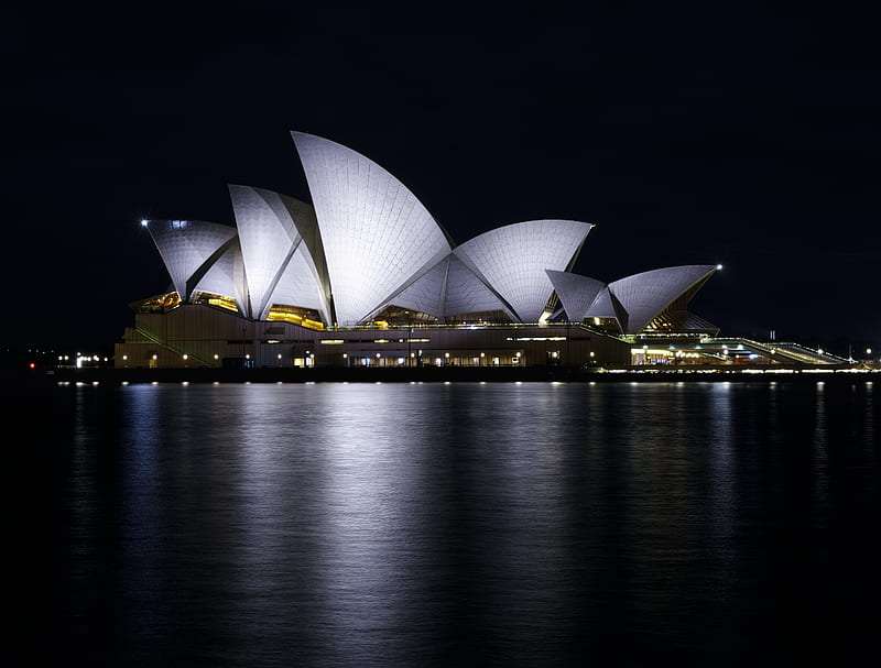 sydney opera house during night time, HD wallpaper