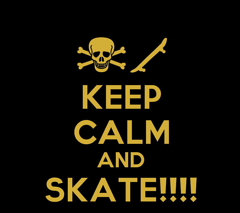 Keep Calm And Skate, keep calm, skateboard, sport, HD wallpaper