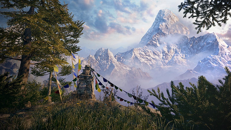 far cry 4, game landscape, mountains, clouds, Games, HD wallpaper