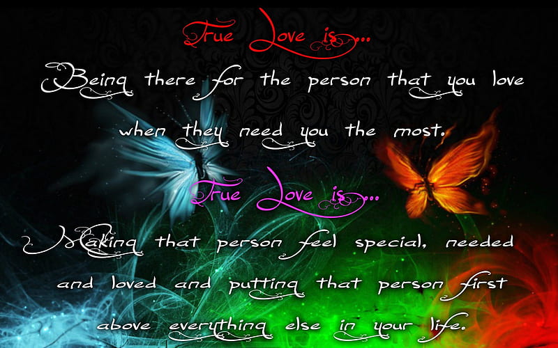 True Love is ..., Love, Quote, Being There, Special, True Love, Saying, HD wallpaper