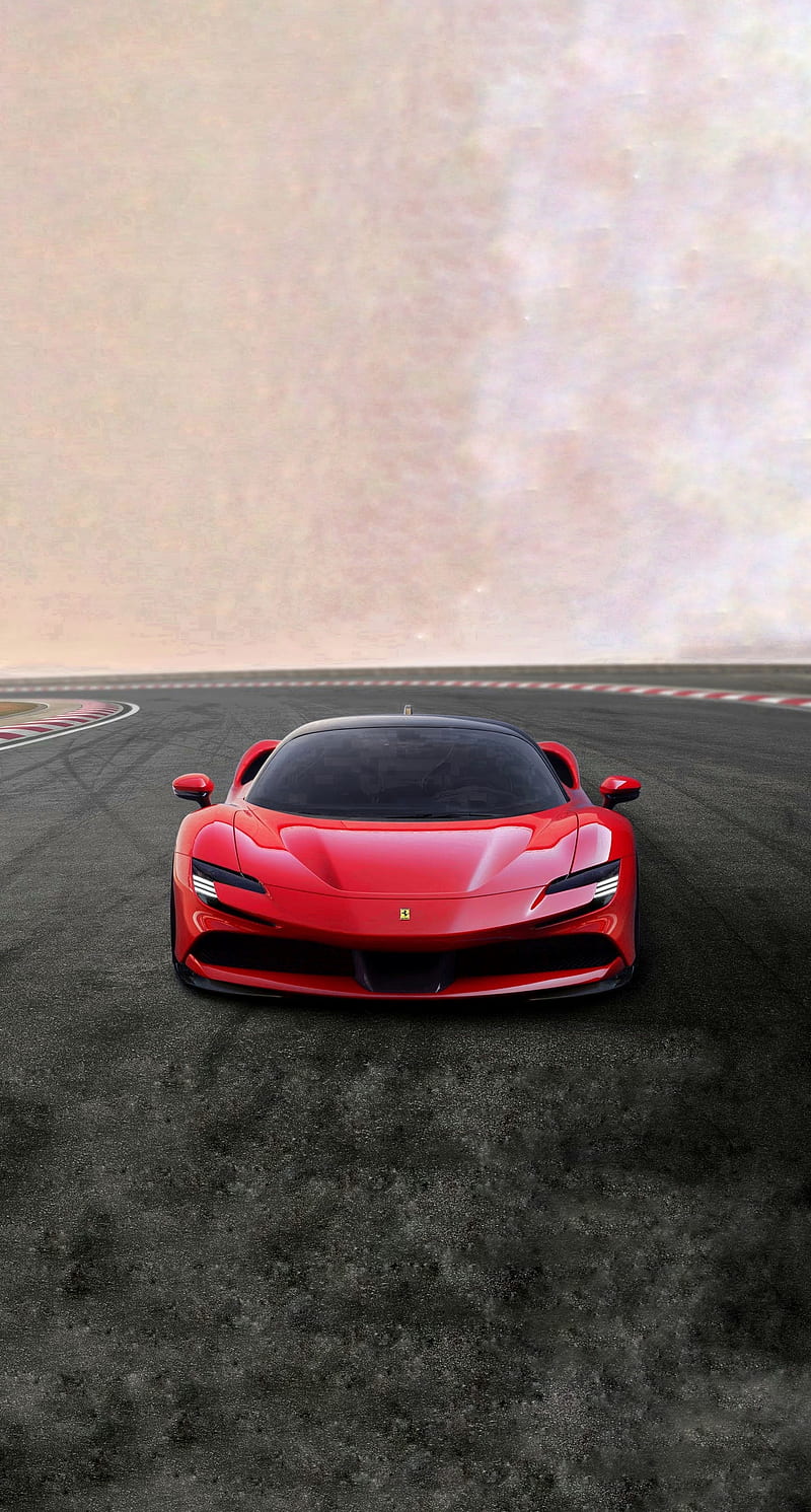 Ferrari SF90, car, carros, expensive, fast, ferrari, future, hypercar, hyperhybrid, red, supercar, HD phone wallpaper