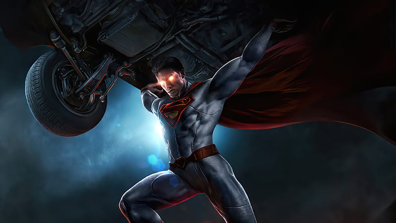 Superman Lifting Car, superman, superheroes, artist, artwork, digital-art, artstation, HD wallpaper