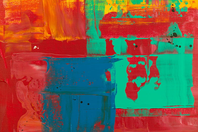 Red, Green and Blue Abstract Painting, HD wallpaper