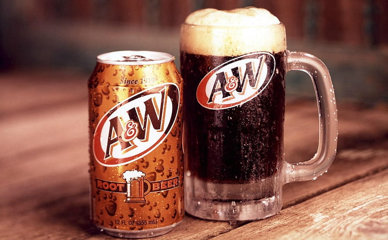 A & W Root Beer, Stilllife, Can, Mug, Root Beer, HD wallpaper