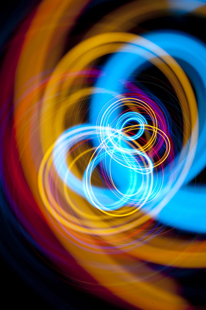 light, lines, colorful, tangled, motion, long exposure, HD phone wallpaper